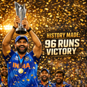 भारत की T20 फाइनल्स में ऐतिहासिक जीत: 96 रनों से रचा नया कीर्तिमान!